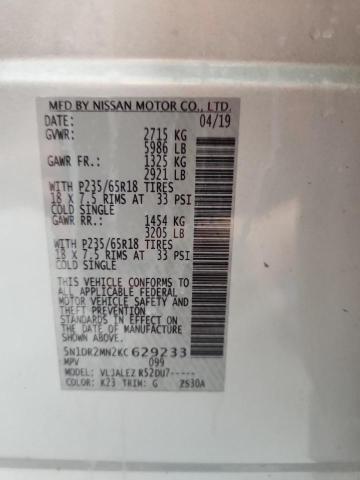 5N1DR2MN2KC629233 - 2019 NISSAN PATHFINDER S 银色 照片 13