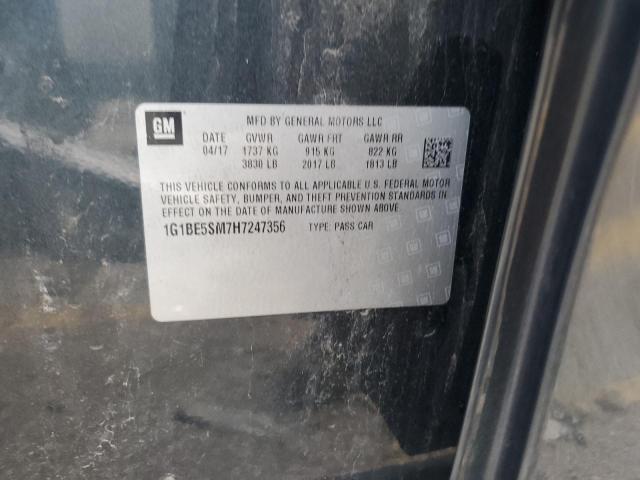 1G1BE5SM7H7247356 - 2017 CHEVROLET CRUZE LT 蓝色 照片 12