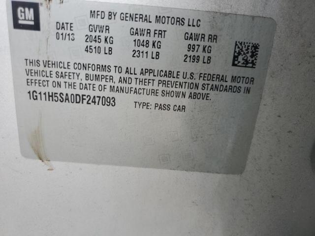 1G11H5SA0DF247093 - 2013 CHEVROLET MALIBU LTZ SILVER photo 12