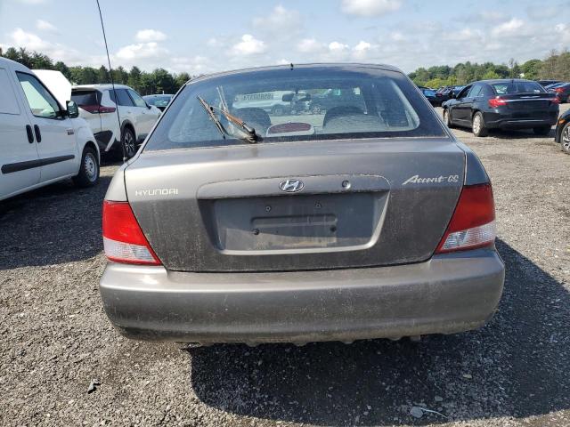 KMHCG35C91U131429 - 2001 HYUNDAI ACCENT GS GRAY photo 6