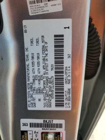 5TFRY5F13LX256139 - 2020 TOYOTA TUNDRA DOUBLE CAB SR/SR5 SILVER photo 12