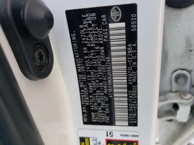 4T1B11HKXJU507740 - 2018 TOYOTA CAMRY L WHITE photo 12