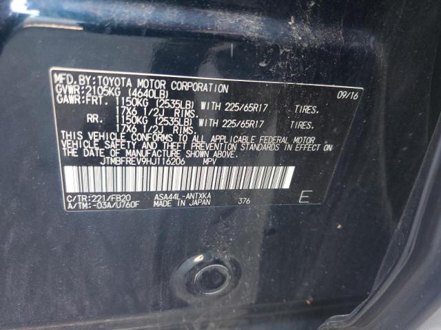 JTMBFREV9HJ116206 - 2017 TOYOTA RAV4 LE BLUE photo 13