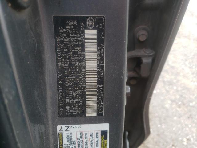 2T1KR32E96C597740 - 2006 TOYOTA COROLLA MA XR GRAY photo 14