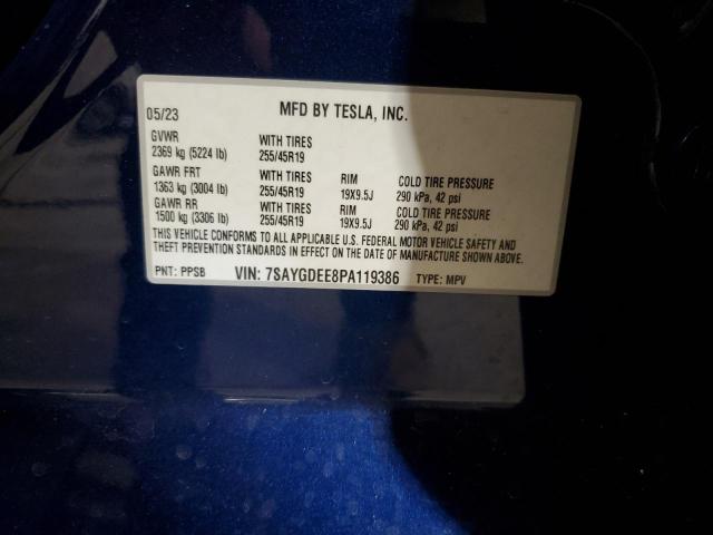 7SAYGDEE8PA119386 - 2023 TESLA MODEL Y Mavi foto 13