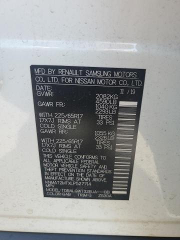 KNMAT2MTXLP527714 - 2020 NISSAN ROGUE S WHITE photo 13