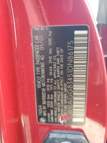 WBAGG83451DN86175 - 2001 BMW 740 I AUTOMATIC RED photo 12