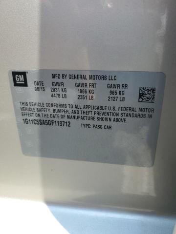 1G11C5SA5GF119712 - 2016 CHEVROLET MALIBU LIM LT 奶油色 照片 12