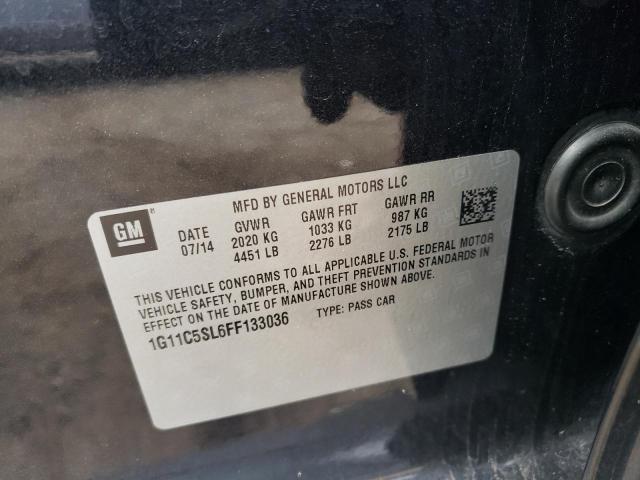 1G11C5SL6FF133036 - 2015 CHEVROLET MALIBU 1LT 黑色 照片 12