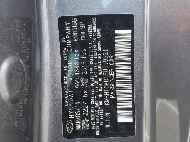 KMHHT6KD1EU118521 - 2014 HYUNDAI GENESIS CO 2.0T GRAY photo 12