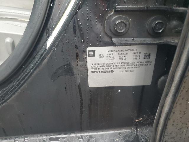 1G11C5SA5DU119054 - 2013 CHEVROLET MALIBU 1LT შავი ფოტო 10