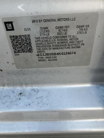 1G1JB5SB4K4124674 - 2019 CHEVROLET SONIC LS 银色 照片 12