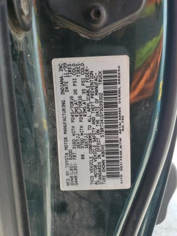 5TBRT3415YS039302 - 2000 TOYOTA TUNDRA ACCESS CAB მწვანე ფოტო 12