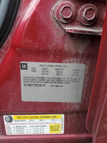 1G1ZK57779F156170 - 2009 CHEVROLET MALIBU LTZ წითელი ფოტო 12