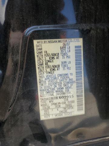 5N1BR18B38C609955 - 2008 NISSAN PATHFINDER LE 黑色 照片 13