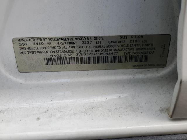 3VWDJ71K59M048477 - 2009 VOLKSWAGEN GLI WHITE photo 12