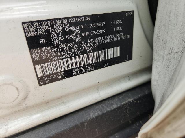 JTEAAAAH8MJ031875 - 2021 TOYOTA VENZA LE WHITE photo 13