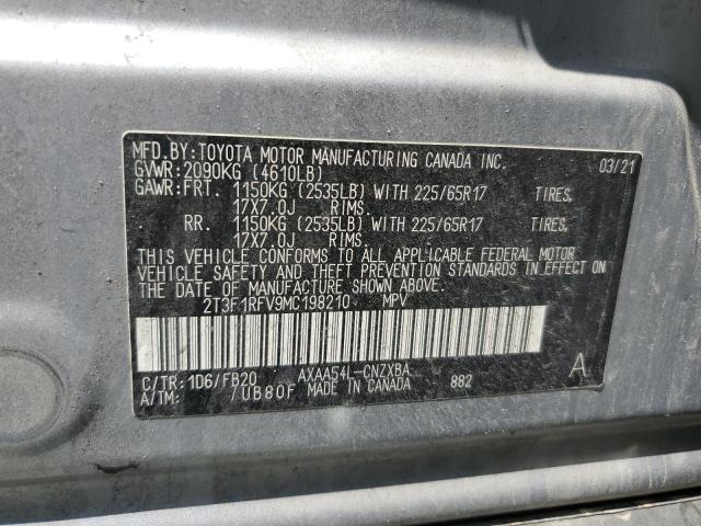 2T3F1RFV9MC198210 - 2021 TOYOTA RAV4 LE SILVER photo 13