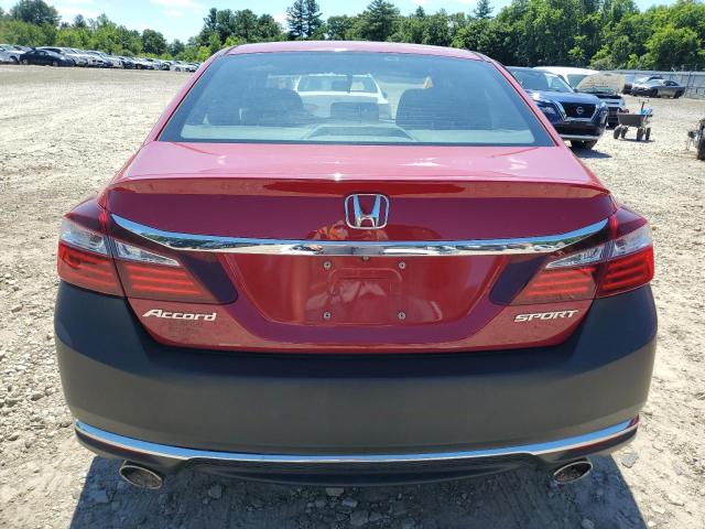 1HGCR2F57HA261750 - 2017 HONDA ACCORD SPORT RED photo 6