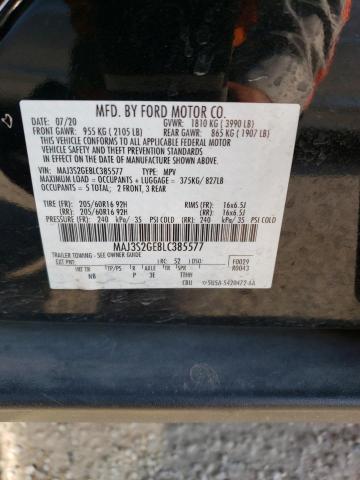 MAJ3S2GE8LC385577 - 2020 FORD ECOSPORT SE BLACK photo 12