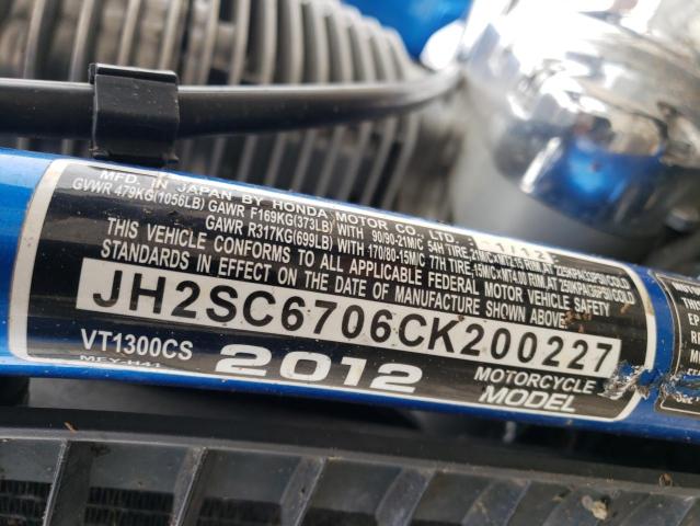 JH2SC6706CK200227 - 2012 HONDA VT1300 CS BLUE photo 10