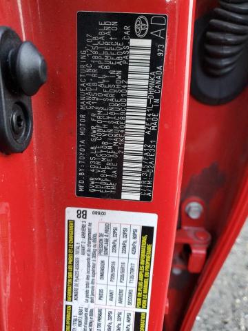 2T1KE40E89C001042 - 2009 TOYOTA COROLLA MA S RED photo 10