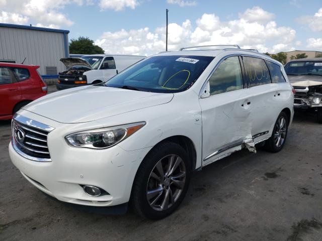 5N1AL0MM3EC531025 - 2014 INFINITI QX60 WHITE photo 2