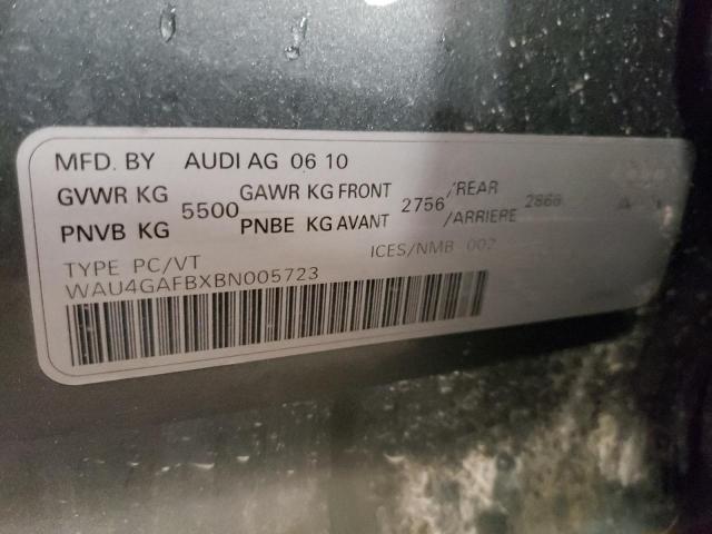 WAU4GAFBXBN005723 - 2011 AUDI A6 PRESTIGE მწვანე ფოტო 12