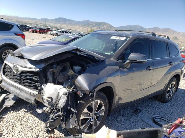 5TDGZRBH2LS006704 - 2020 TOYOTA HIGHLANDER XLE GRAY photo 1