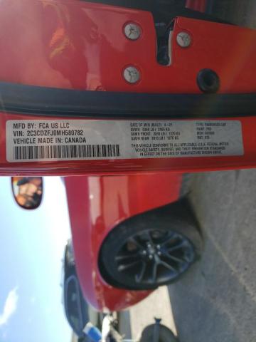 2C3CDZFJ0MH580782 - 2021 DODGE CHALLENGER R/T SCAT PACK RED photo 12