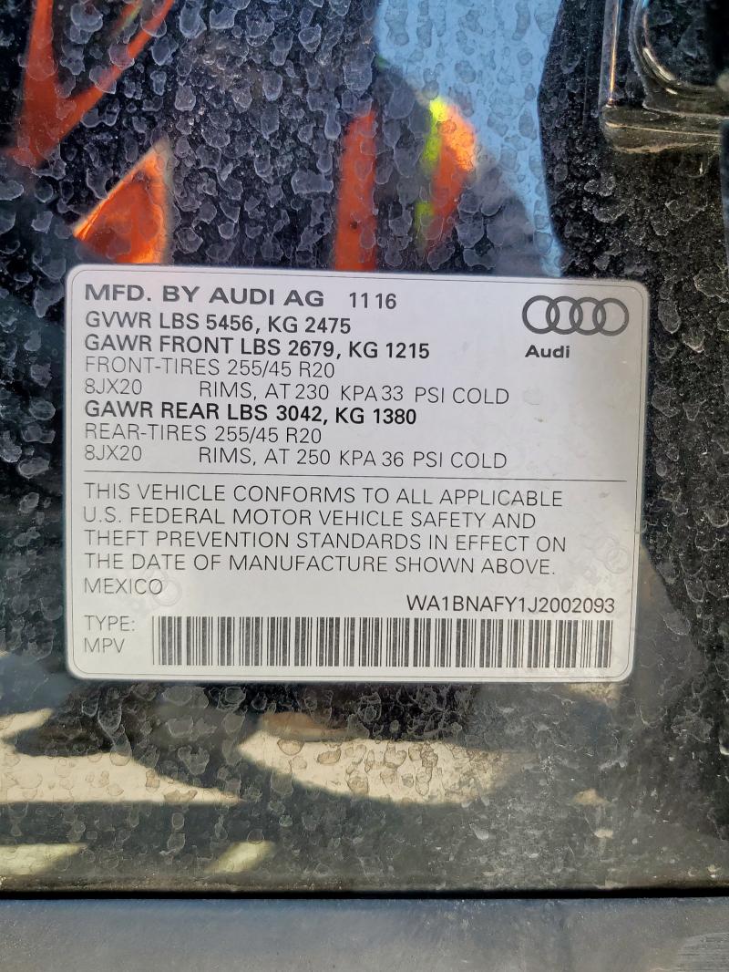 WA1BNAFY1J2002093 - 2018 AUDI Q5 PREMIUM PLUS BLACK photo 13