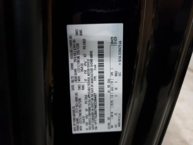 1FT7X2B67NEC08457 - 2022 FORD F250 SUPER DUTY BLACK photo 12