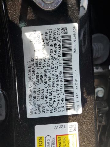 2HGFE1E53SH473204 - 2025 HONDA CIVIC SI შავი ფოტო 12