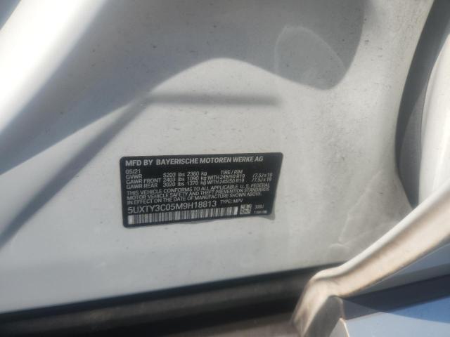 5UXTY3C05M9H18813 - 2021 BMW X3 SDRIVE30I WHITE photo 13