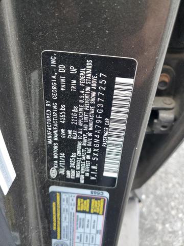 5XXGN4A79FG377257 - 2015 KIA OPTIMA EX GRAY photo 12