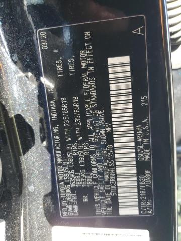 5TDCZRBH4LS512548 - 2020 TOYOTA HIGHLANDER L BLACK photo 13