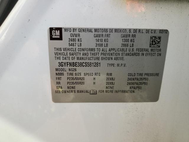 3GYFNBE38CS581281 - 2012 CADILLAC SRX PERFORMANCE COLLECTION Ақ фото 13