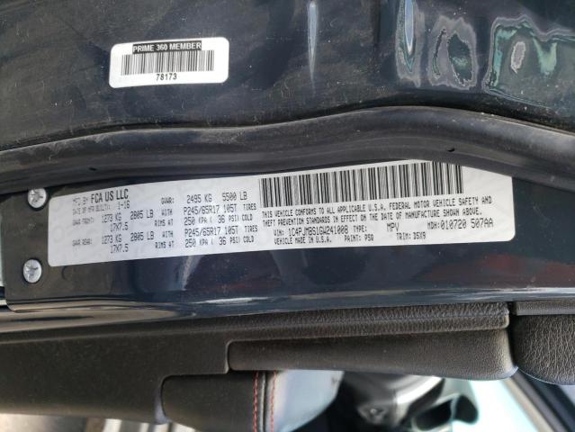 1C4PJMBS1GW241008 - 2016 JEEP CHEROKEE TRAILHAWK შავი ფოტო 12