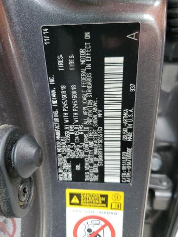 5TDKKRFH1FS055163 - 2015 TOYOTA HIGHLANDER XLE GRAY photo 13