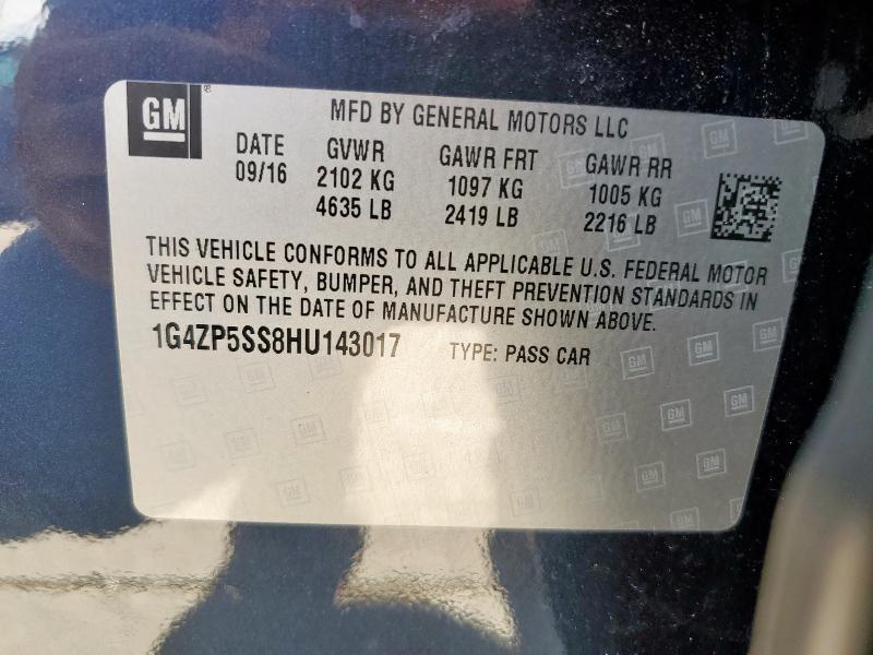 1G4ZP5SS8HU143017 - 2017 BUICK LACROSSE ESSENCE Mavi foto 12