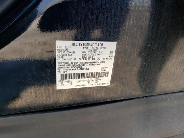 1FM5K8AR5JGB11868 - 2018 FORD EXPLORER POLICE INTERCEPTOR 黑色 照片 13