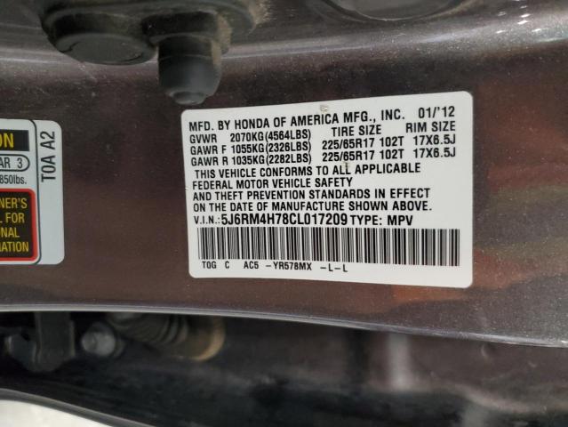 5J6RM4H78CL017209 - 2012 HONDA CR-V EXL بني صورة 12