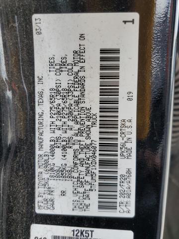 5TFUM5F1XDX046077 - 2013 TOYOTA TUNDRA DOUBLE CAB SR5 BLACK photo 13