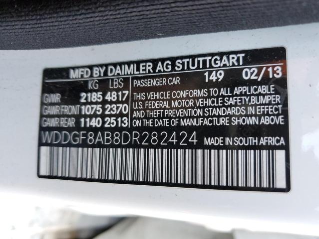 WDDGF8AB8DR282424 - 2013 MERCEDES-BENZ C 300 4MATIC WHITE photo 10