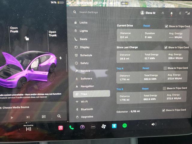 5YJ3E1EA0SF994367 - 2025 TESLA MODEL 3 GRAY photo 9