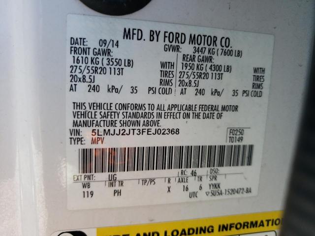 5LMJJ2JT3FEJ02368 - 2015 LINCOLN NAVIGATOR 白色 照片 12