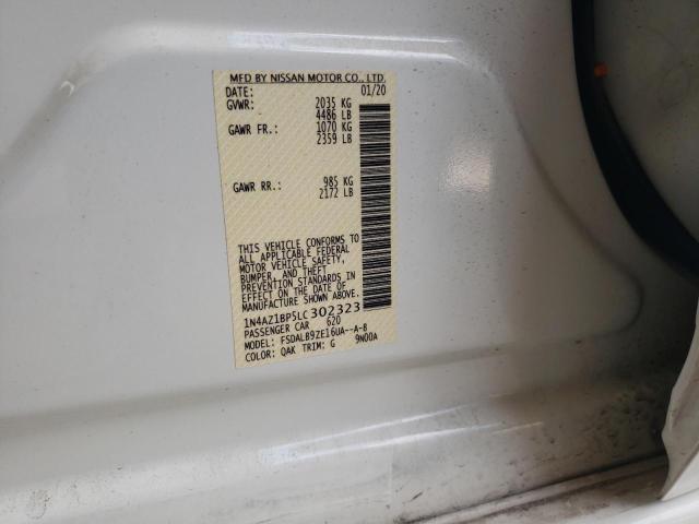 1N4AZ1BP5LC302323 - 2020 NISSAN LEAF S WHITE photo 12