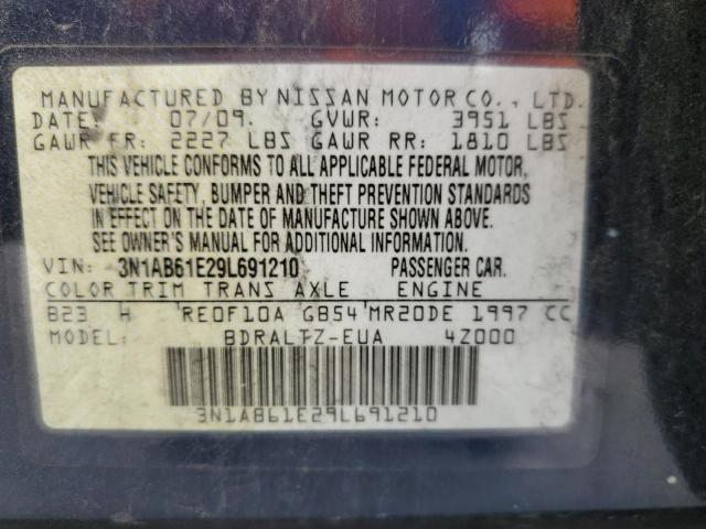 3N1AB61E29L691210 - 2009 NISSAN SENTRA 2.0 BLUE photo 12