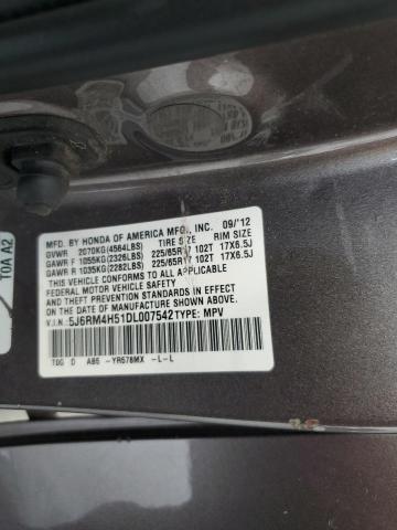 5J6RM4H51DL007542 - 2013 HONDA CR-V EX GRAY photo 13