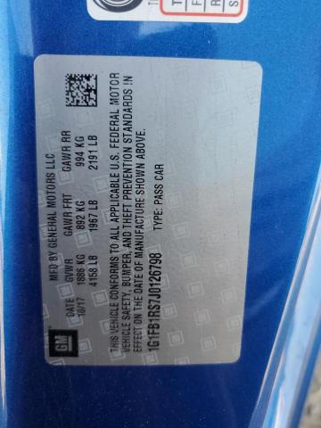 1G1FB1RS7J0126798 - 2018 CHEVROLET CAMARO LT ლურჯი ფოტო 13